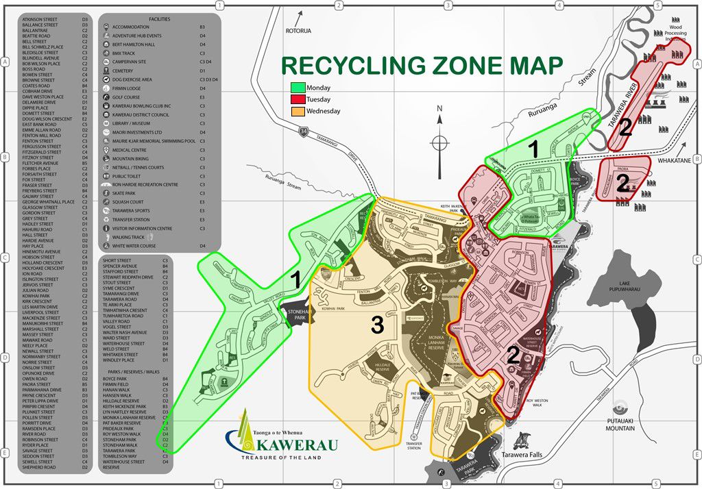 Recycling collection zones