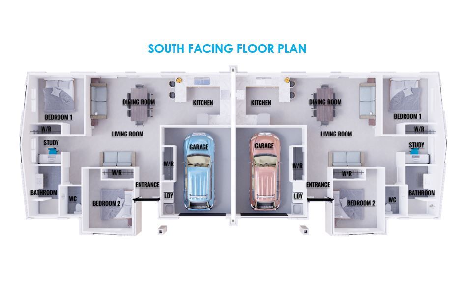 Floorplan of south-facing units