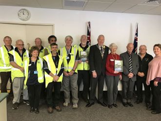 QUARTER OF A DECADE: The Kawerau Community Patrol group and Jocelyn Coburn were the recipients of the 2019 group contribution and community awards respectively. They are pictured with Kawerau Mayor Malcolm Campbell, Councillors Rex Savage and Carolyn Ion and Bill Gibson who is one the selection committee.