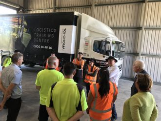 Minister Shane Jones visited the Kawerau Driver Operator Training Centre in Manukorihi Drive which received PGF in 2019.