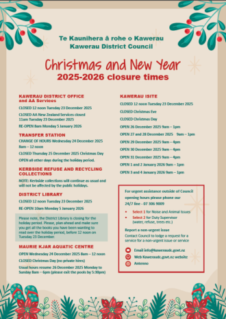 Christmas and New Year 2025 - 2026 Closures